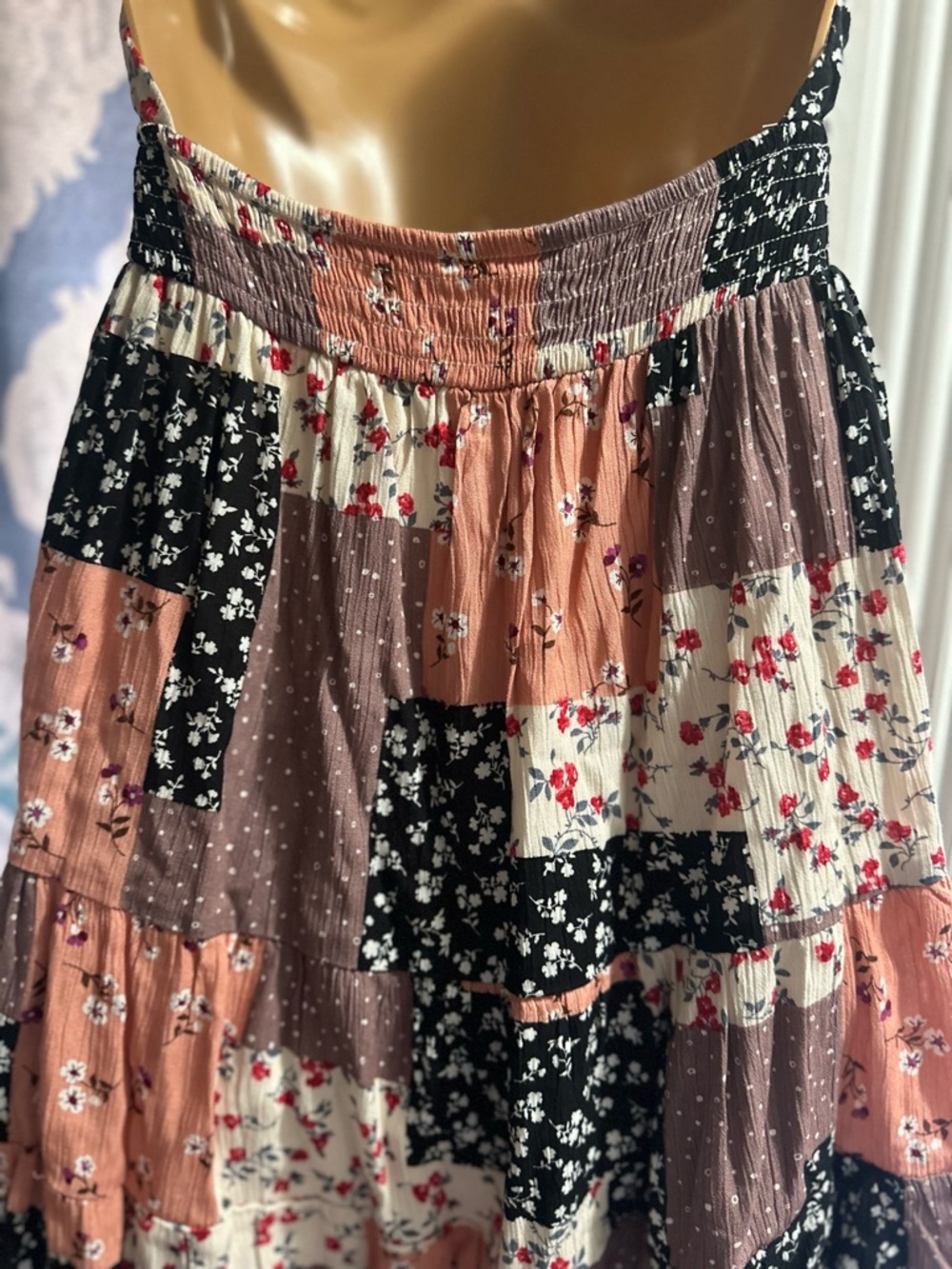 Hersy Halter Backless Tie Strap Patchwork Cottage… - image 5